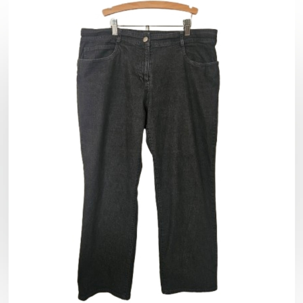 Eileen Fisher Gray Washed Straight Leg Ankle Jeans Made in USA Size L
